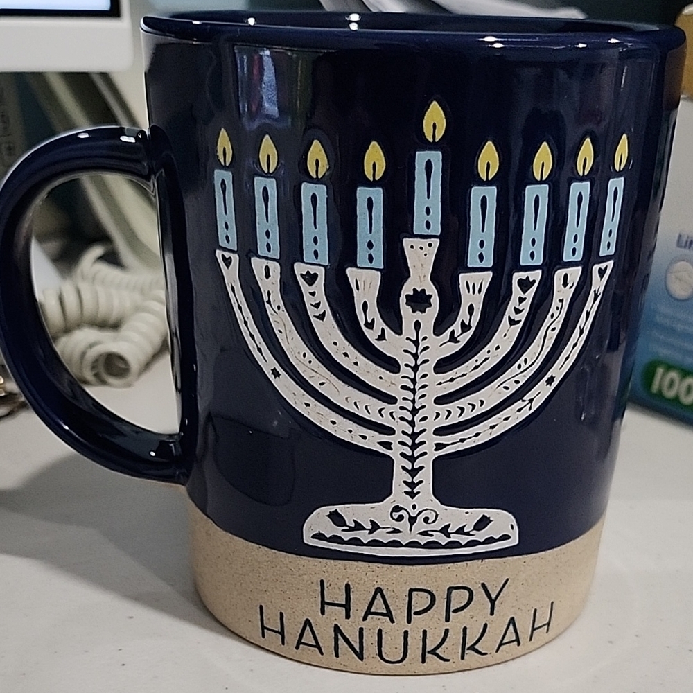 Navy Blue Hanukkah Mug